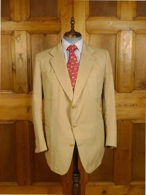 24/0906 near immaculate kent haste lachter 2018 savile row bespoke tan beige heavyweight cotton safari jacket blazer 48-49 regular