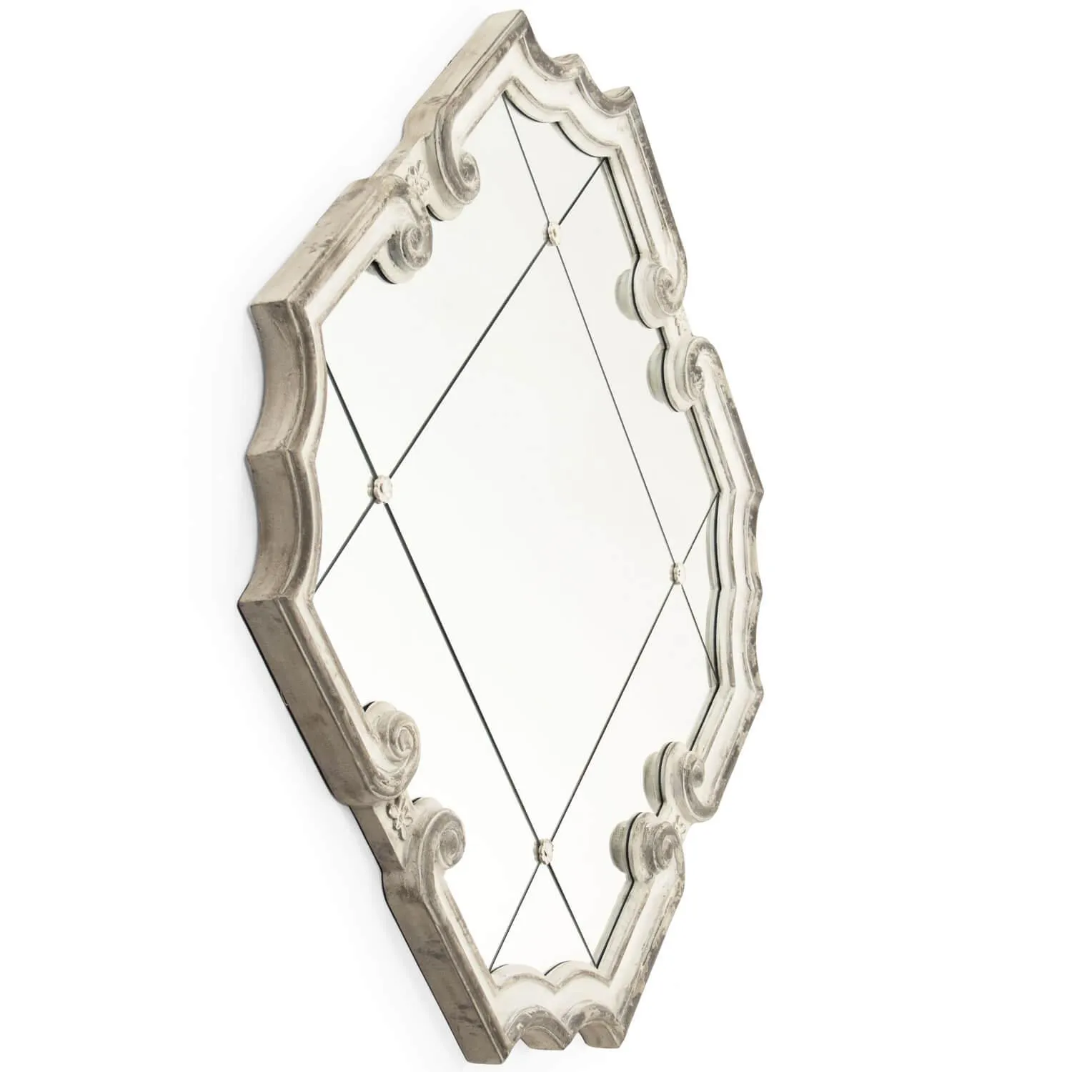 Distressed French Quatrefoil Mirror