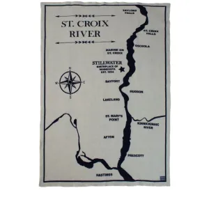 Factory Second St. Croix Map Wool Throw Blanket