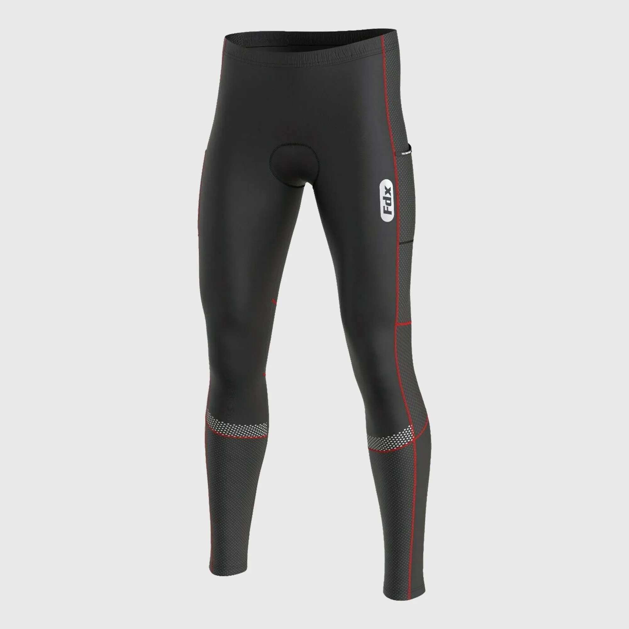 Fdx All Day Men's & Boy's Red Thermal Padded Cycling Tights