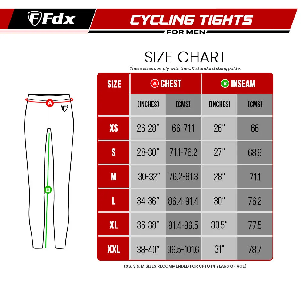 Fdx All Day Men's & Boy's Red Thermal Padded Cycling Tights