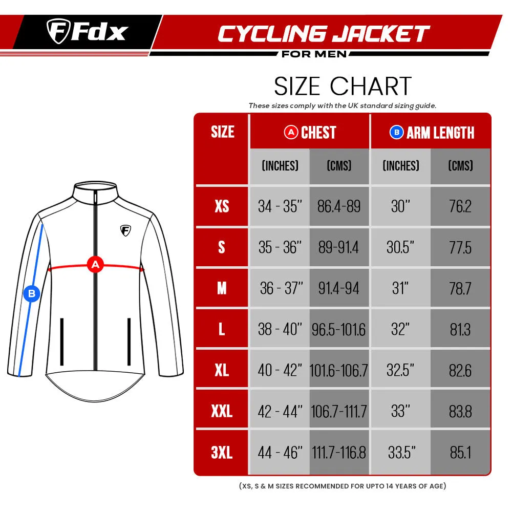 Fdx Evex Black Men's & Boy's Windproof & Waterproof Thermal Cycling Jacket