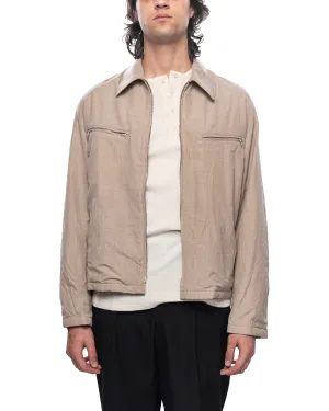 High Count Wool Poplin Blouson Top Beige