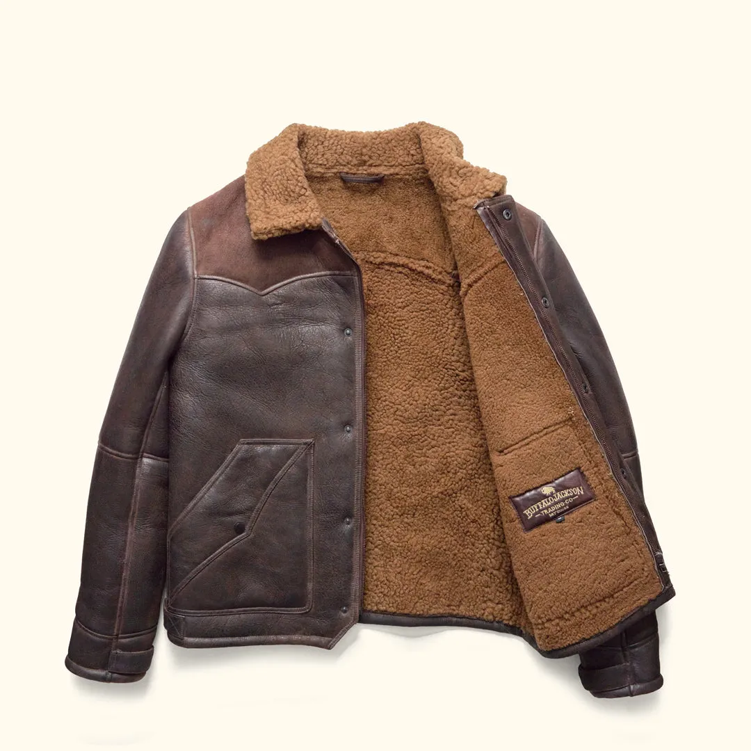 Jackson Shearling Leather Jacket | Brown