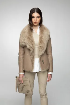 June - Desert Beige Shearling Jacket