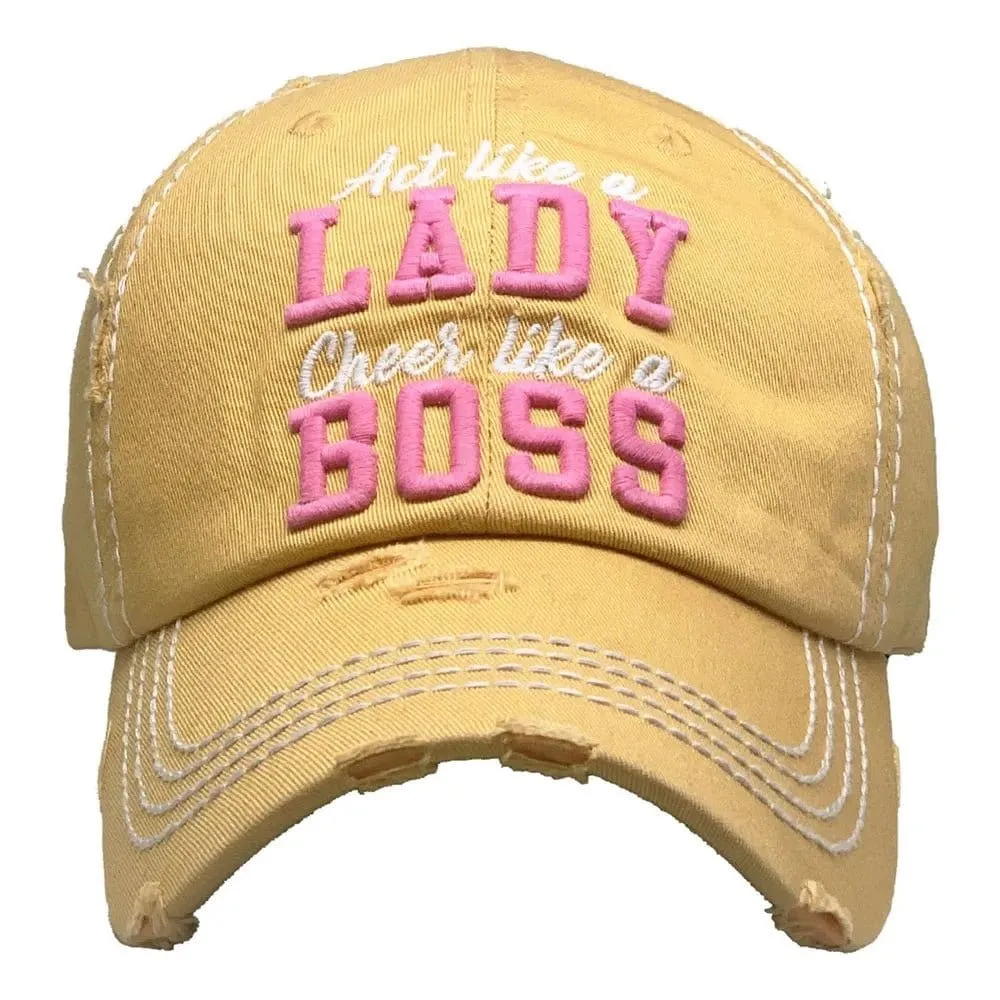 KBV1361 "Lady Boss" Vintage Washed Baseball Cap