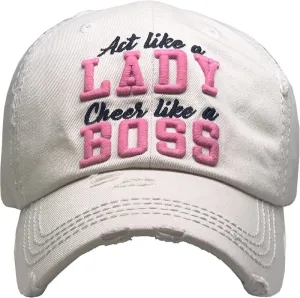 KBV1361 "Lady Boss" Vintage Washed Baseball Cap