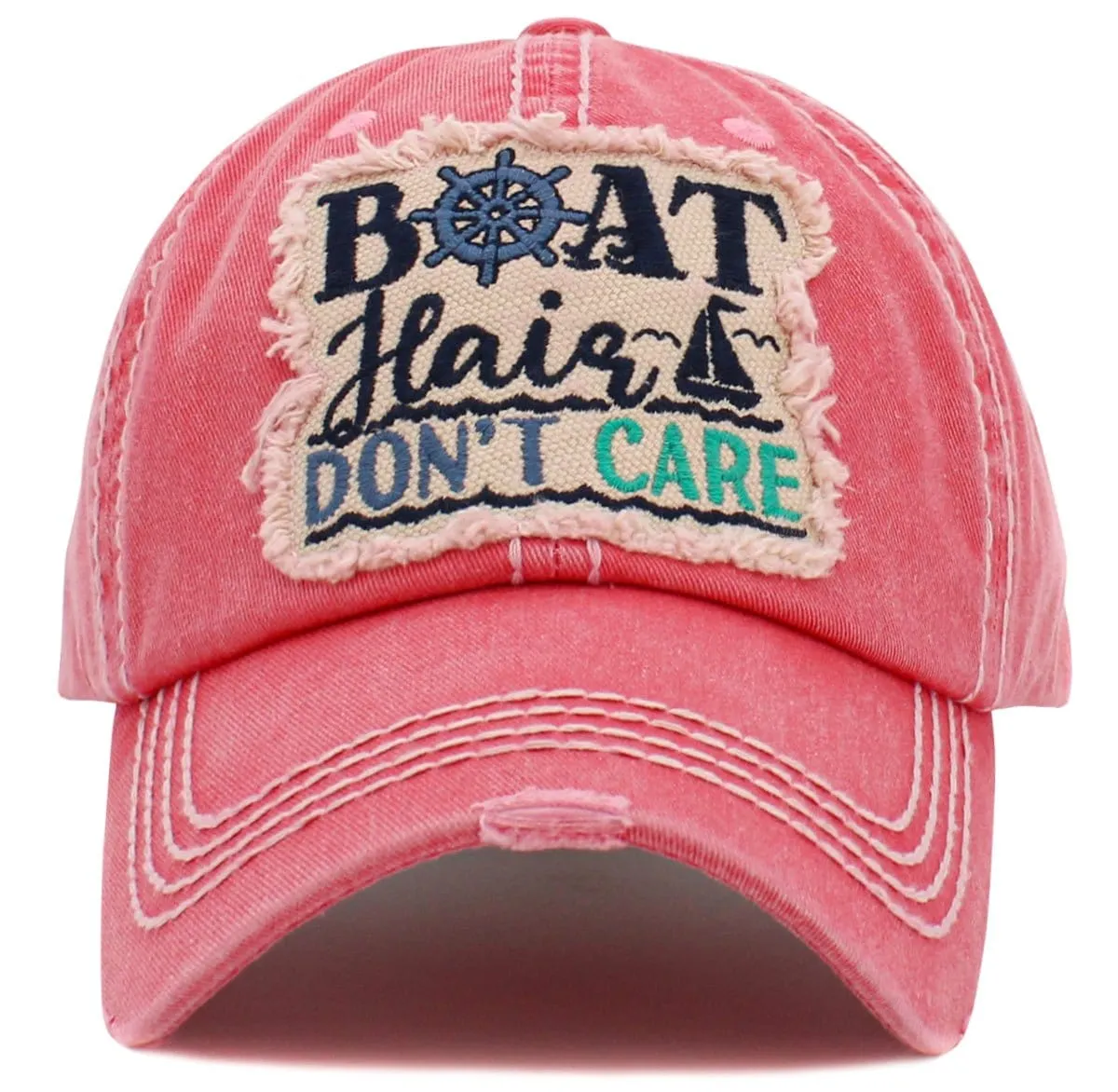 KBV1484 'Boat Hair Don't Care '  Washed Vintage Ballcap