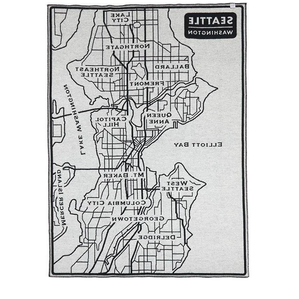 Seattle Map Wool Throw