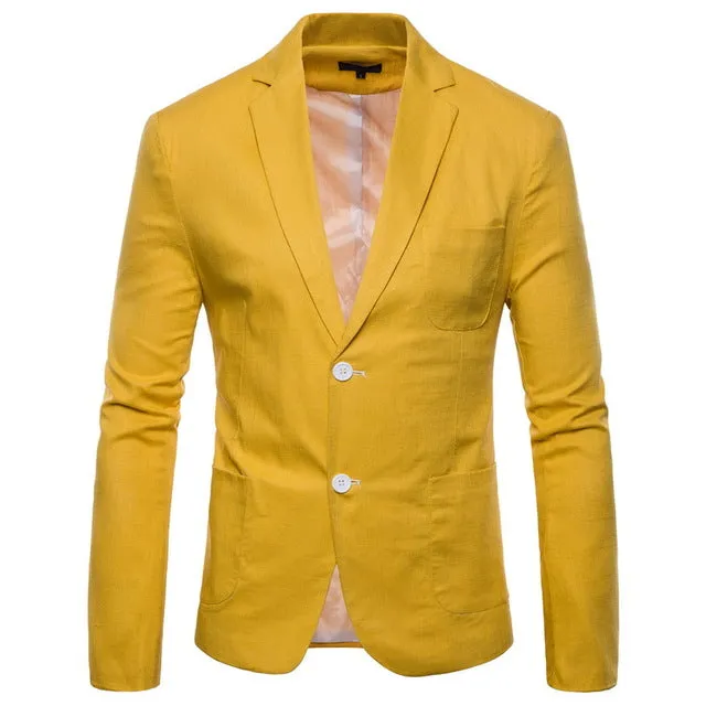 Solid Bright Colour Men Casual Blazer