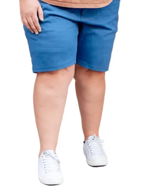 Steel Blue Casual Knit Shorts