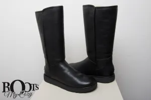 UGG Abree II Tall Leather Nero Boots