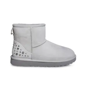 UGG Classic Mini Studded Bling Grey Violet Boots - Women's