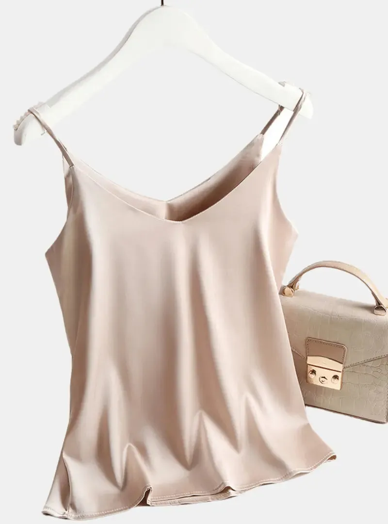 women Satin Tank Top