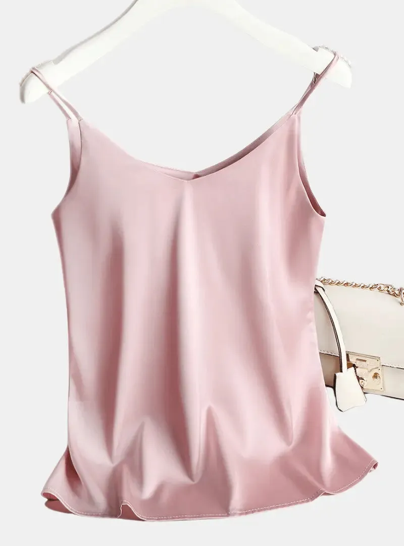 women Satin Tank Top