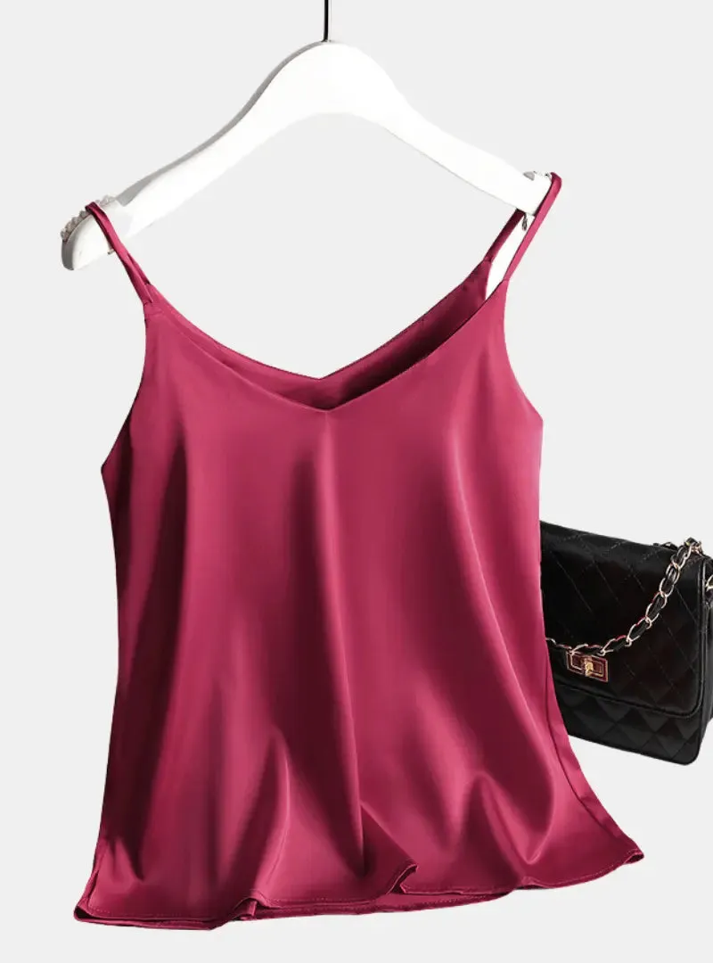 women Satin Tank Top