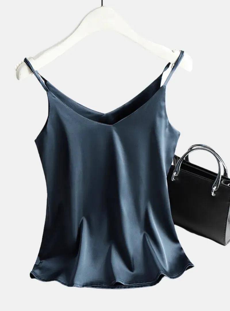 women Satin Tank Top